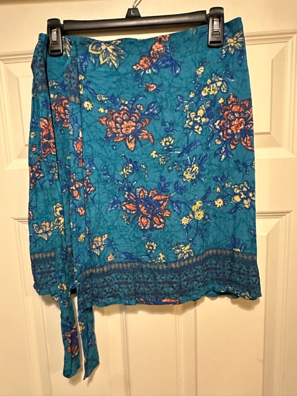 Maurice's Teal Floral Skirt Small